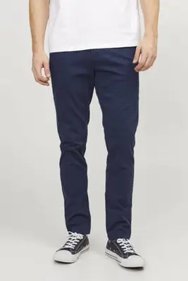 slim fit chino JJIMARCO JJBOWIE donkerblauw bij Wehkamp