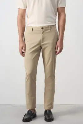 slim fit chino - lichtbeige bij Wehkamp