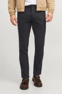 slim fit chino - zwart bij Wehkamp