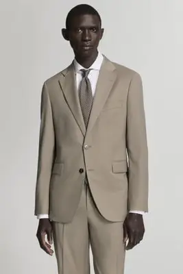 slim fit colbert - beige bij Wehkamp