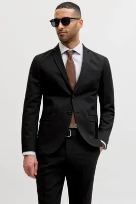 slim fit colbert - zwart bij Wehkamp