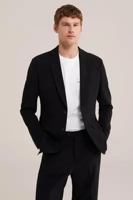 slim fit colbert zwart bij Wehkamp