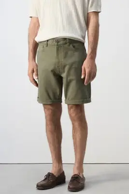 slim fit short - beige/khaki bij Wehkamp