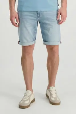 slim short light blue denim bij Wehkamp