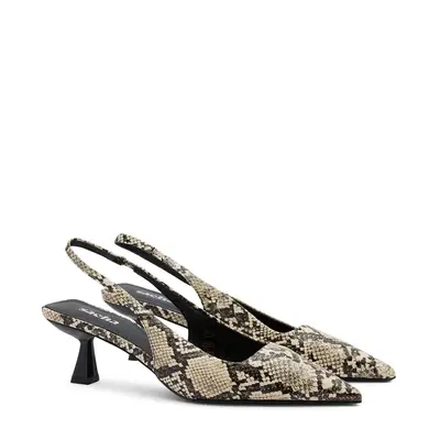 Slingback pumps met snake print bij Sacha
