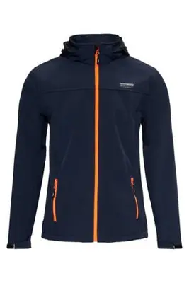 softshell jas Mats donkerblauw bij Wehkamp