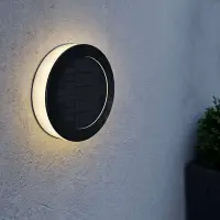 Solar wandlamp | Eco Disc 16 | 3000K | 80 lumen | Zwart bij 123led