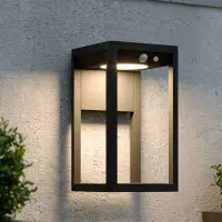 Solar wandlamp met sensor | Kingsbridge | 3000K | 40 lumen | Zwart bij 123led
