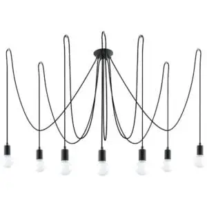 Sollux Kroonluchter EDISON 7 Zwart 7x60W/E27 bij Breman Verlichting