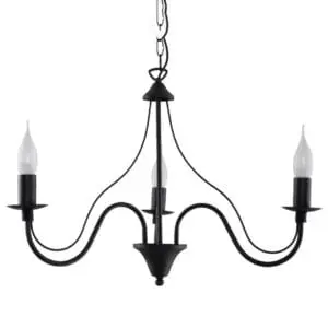 Sollux Kroonluchter MINERWA 3 Zwart 3x40W/E14 bij Breman Verlichting