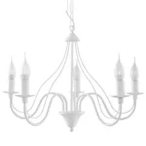 Sollux Kroonluchter MINERWA 5 Wit 5x40W/E14 bij Breman Verlichting