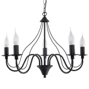 Sollux Kroonluchter MINERWA 5 Zwart 5x40W/E14 bij Breman Verlichting