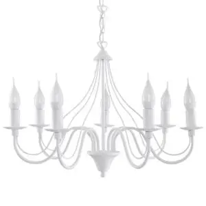 Sollux Kroonluchter MINERWA 7 Wit 7x40W/E14 bij Breman Verlichting