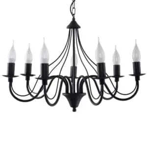 Sollux Kroonluchter MINERWA 7 Zwart 7x40W/E14 bij Breman Verlichting