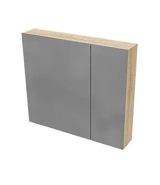 Spiegelkast Badkamer Hayat 80cm Licht Eiken bij Sani4Comfort