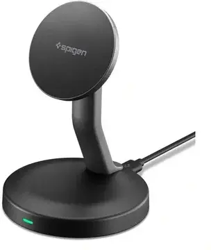Spigen Essential MagFit 15W Draadloze Magnetische Magsafe Oplader Zwart bij GSMpunt