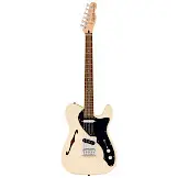 Squier Affinity Series Telecaster Thinline, Laurel Fingerboard, Black Pickguard, Olympic White Elektrische Gitaar bij Meibergen (Almelo)