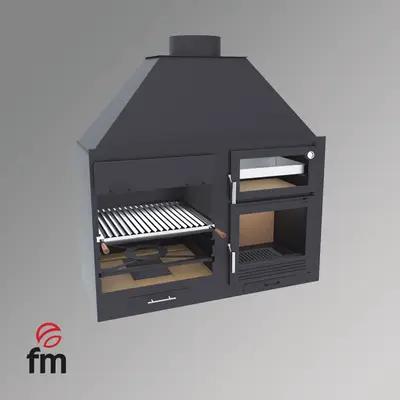 Stalen BBQ met oven en Argentijnse grill - FM Fusión 140 bij Pizzaovens.shop