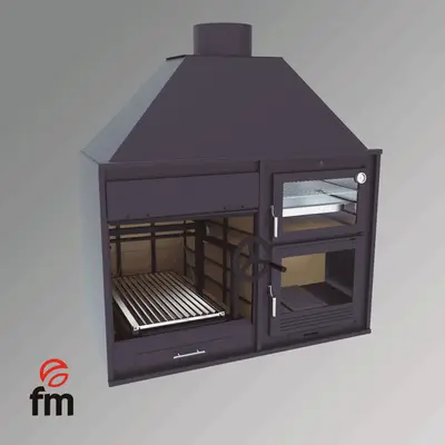 Stalen BBQ met oven en Argentijnse grill - FM Fusión 160 E bij Pizzaovens.shop