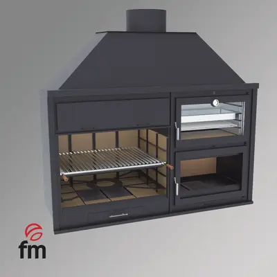 Stalen BBQ met oven en Argentijnse grill - FM Fusión 200 bij Pizzaovens.shop