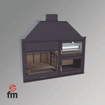 Stalen BBQ met oven en Argentijnse grill - FM Fusión 200 E bij Pizzaovens.shop