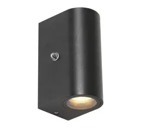 Steinhauer Buitenlamp Logan rond incl. LED dag nacht sensor zwart bij Lamponline
