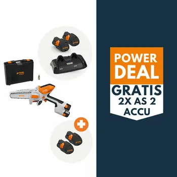 STIHL GTA 30 mini accu kettingzaag actieset met 4x AS 2 accu en AL 5-2 lader bij Detuinmachineshop
