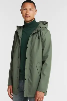 straight fit regenjas Jace green bij Wehkamp
