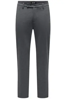 straight leg chino - donkergrijs bij Wehkamp
