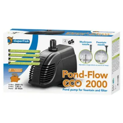 SuperFish Pond Flow Eco 2000 vijverpomp 2000 l/h bij Junai