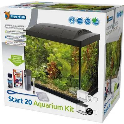 SuperFish Start 20 Aquarium Kit Zwart bij Aquariumplantenshop