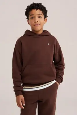 sweat hoodie - donkerbruin bij Wehkamp
