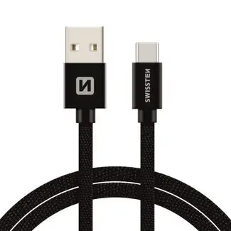 Swissten USB-C naar USB-A Kabel 3M Zwart bij Oplaadkabelshop.nl