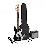 SX - SB 2 SK Zwart - Elektrisch Basgitaar Pakket bij Meibergen (Almelo)