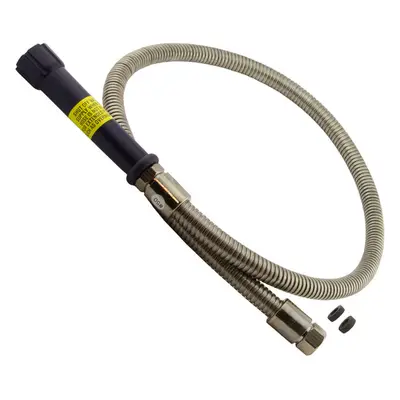 T&S RVS slang 1200mm tbv grootkeukenkraan inclusief handvat Chroom / donkerblauw bij KranenSpecialist