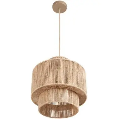 tectake Hanglamp Allegra van jute in boho-stijl, 40W, Natuur bij Leen Bakker