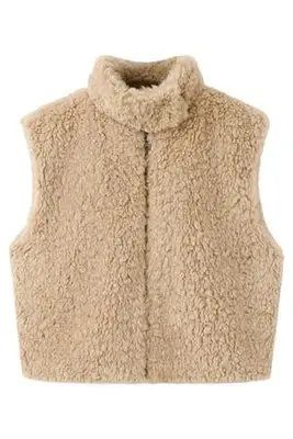 teddy bodywarmer - lichtbruin bij Wehkamp