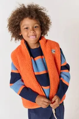 teddy bodywarmer - oranje bij Wehkamp