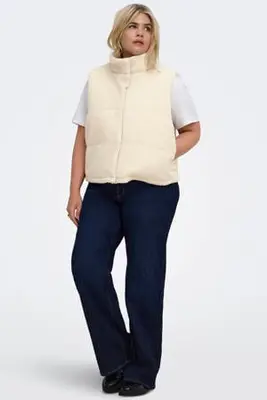 teddy bodywarmer Plus Size - ecru bij Wehkamp