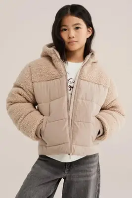 teddy winterjas - beige bij Wehkamp