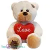 Teddybeer Nora Wit met Hart Pluche Knuffel 15 cm bij TopKnuffels
