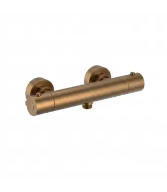 Thermostaatkraan Douche Geborsteld Brons Koper (PVD) - Dutchline S-Line Douchemengkraan 15-HOH bij Sani4Comfort