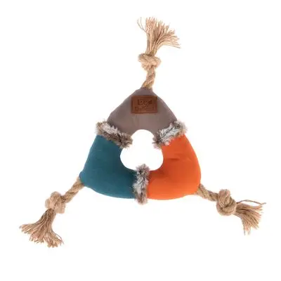 TIAKI hondenspeelgoed Threeside pluche touw Ø 17 cm bij Bitiba