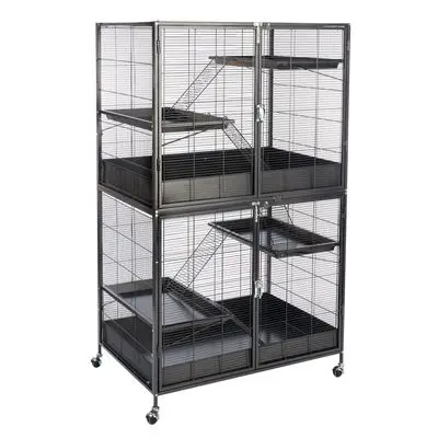 TIAKI knaagdierenkooi Étagère Voordeelset: Hoofdkooi + add-on (L 93,5 x B 63 x H 157,8 cm) bij Bitiba