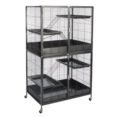 TIAKI knaagdierenkooi Étagère Voordeelset: Hoofdkooi + add-on (L 93,5 x B 63 x H 157,8 cm) bij Bitiba