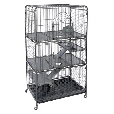 TIAKI knaagdierenkooi Villa Voordeelset: Hoofdkooi + add-on (L 79 x B 52 x H 142 cm) bij Bitiba