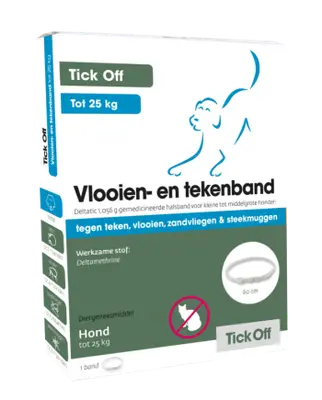 Tick Off vlooien- en tekenband 60cm klein tot middelgrote hond bij Stoer Voer
