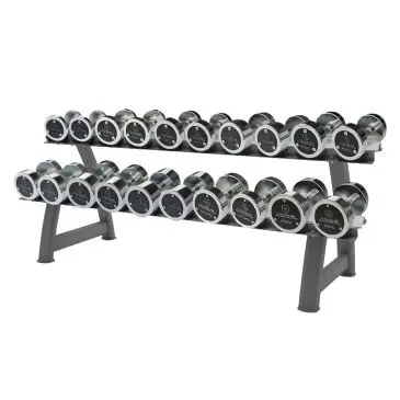 Titanium Strength Chrome Dumbbell Set 2,5 - 25 kg + Rack bij Titanium Strength