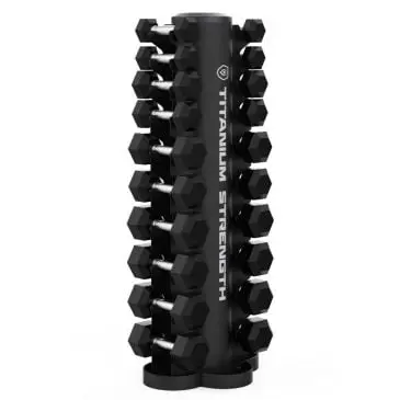 Titanium Strength Hex Dumbbell Set 1-10 KG + Verticaal Rack TH10 bij Titanium Strength