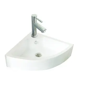 Toiletfontein Quartz Hoekfontein 32x32x13cm Keramiek Mini Fonteintafel bij Sani4Comfort